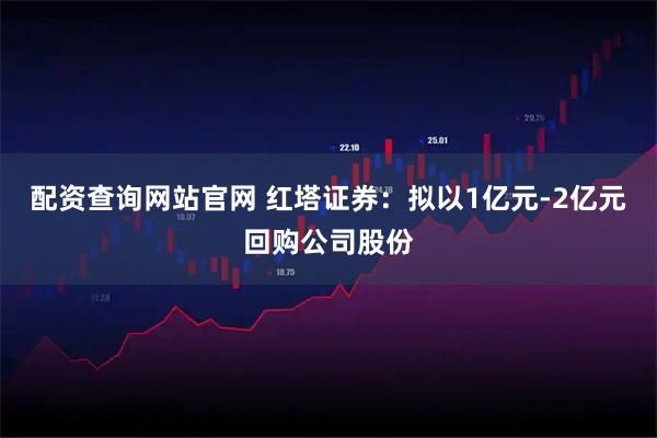 配资查询网站官网 红塔证券：拟以1亿元-2亿元回购公司股份
